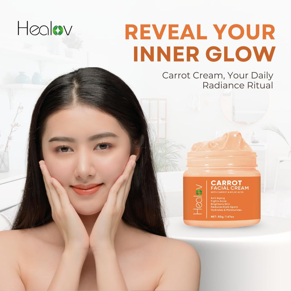 Healov Crème Carotte – packaging visuel pour visage et corps