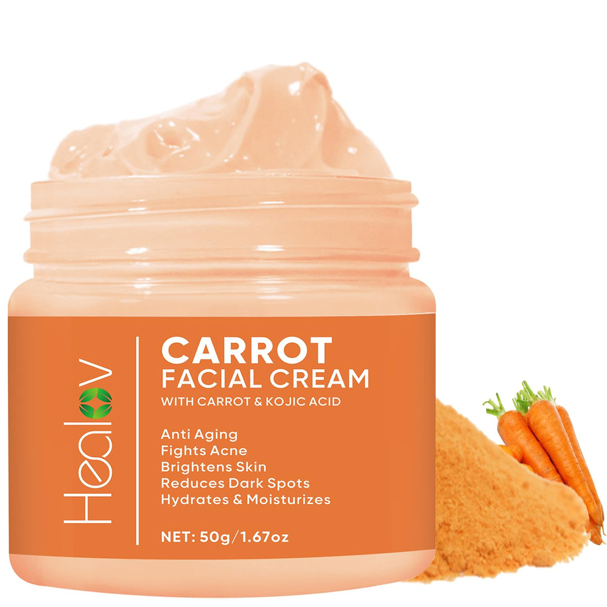 Healov Crème Carotte – flacon gros plan pour un éclat naturel