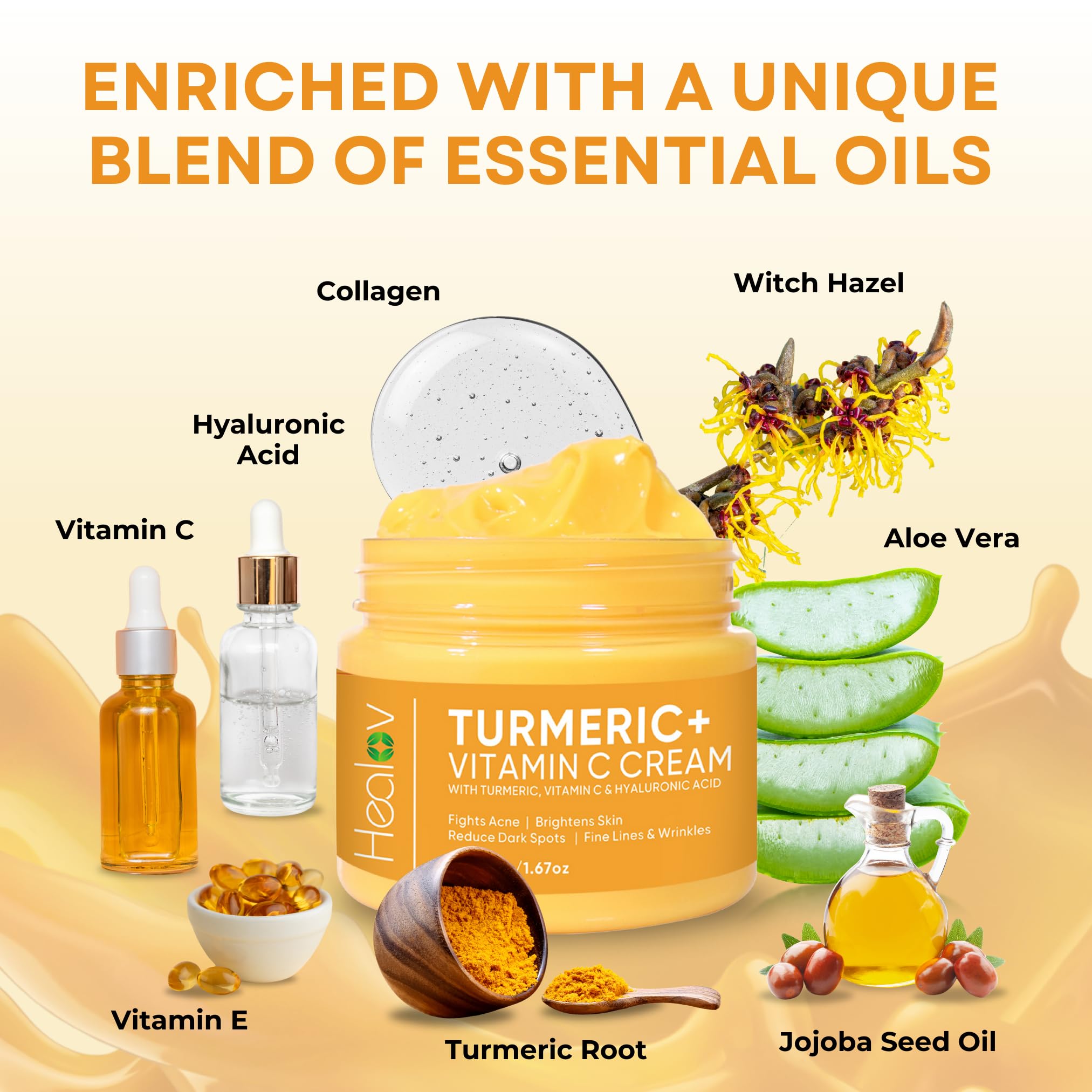 Healov Curcuma Crème Corps – usage doux pour la peau.