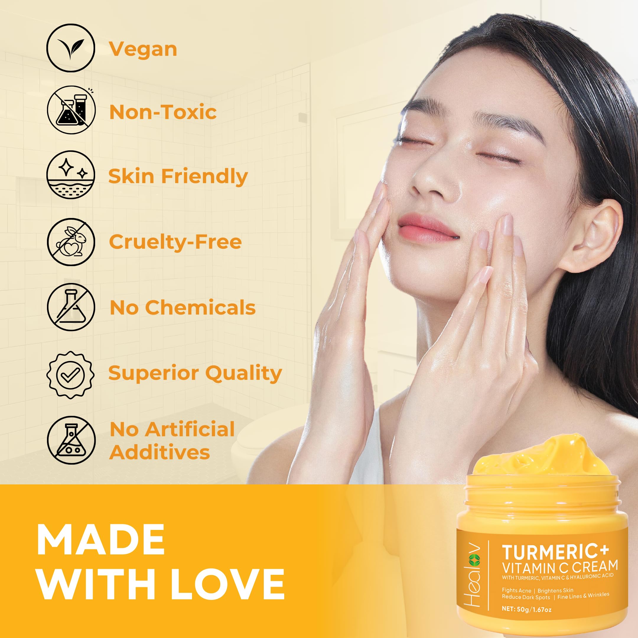 Rituel beauté Healov Curcuma – application quotidienne pour le teint.