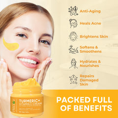 Texture onctueuse de Healov Curcuma Crème Visage lors de l’application.