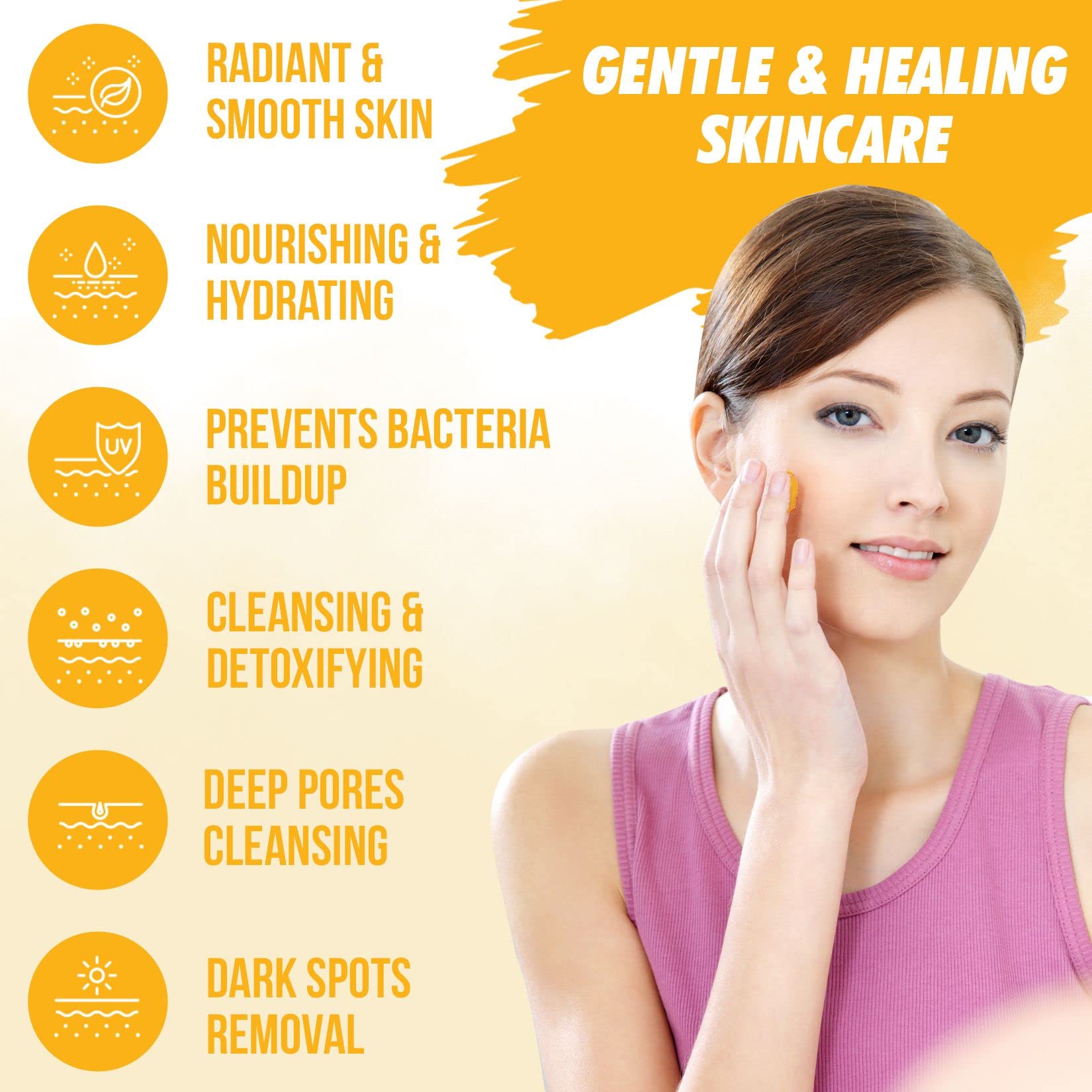Healov nettoyant visage curcuma – infusion rose pour un teint frais.
