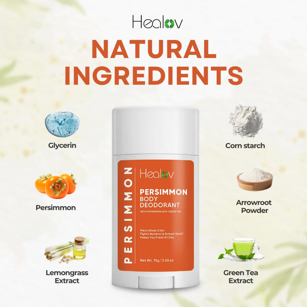 Healov Persimmon Déodorant – soin du corps entier sans aluminium.