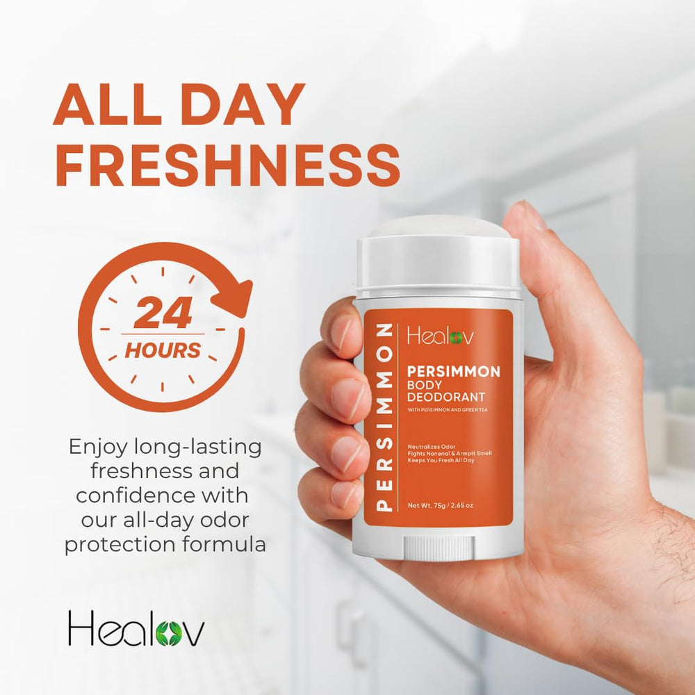 Healov Persimmon Déodorant – idéal pour les pieds et les zones sujettes à l’odeur.