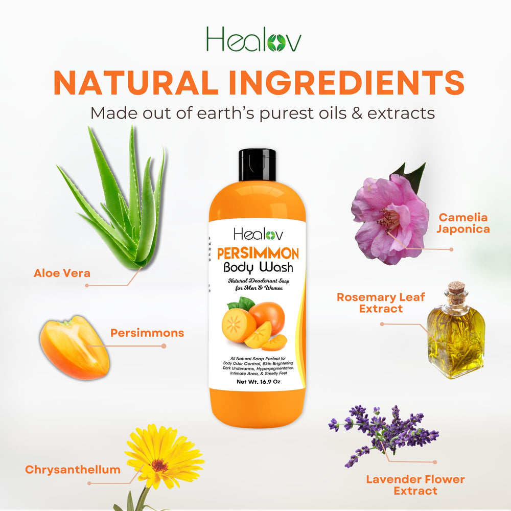 Healov Persimmon savon-pieds-odeurs : lutte légère contre les odeurs et hydratation des pieds.