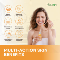 Healov Kojic: texture peau plus lisse et hydratée après application.