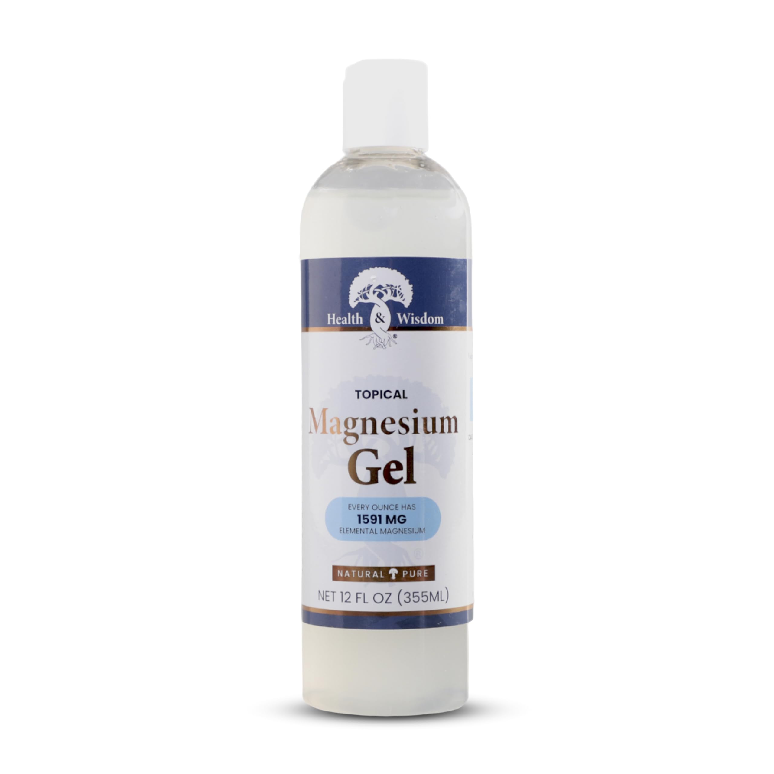 Health and Wisdom gel magnésium pur en bouteille avec absorption rapide sur peau