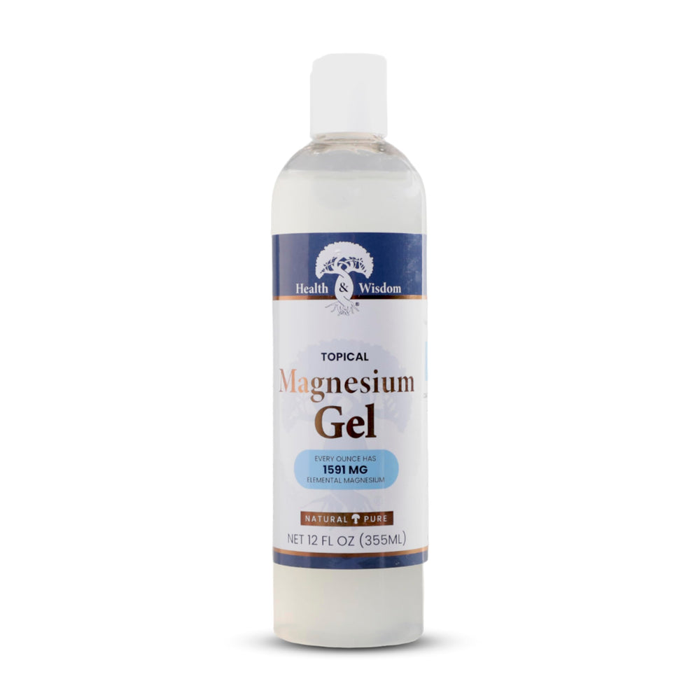 Health and Wisdom gel magnésium pur en bouteille avec absorption rapide sur peau