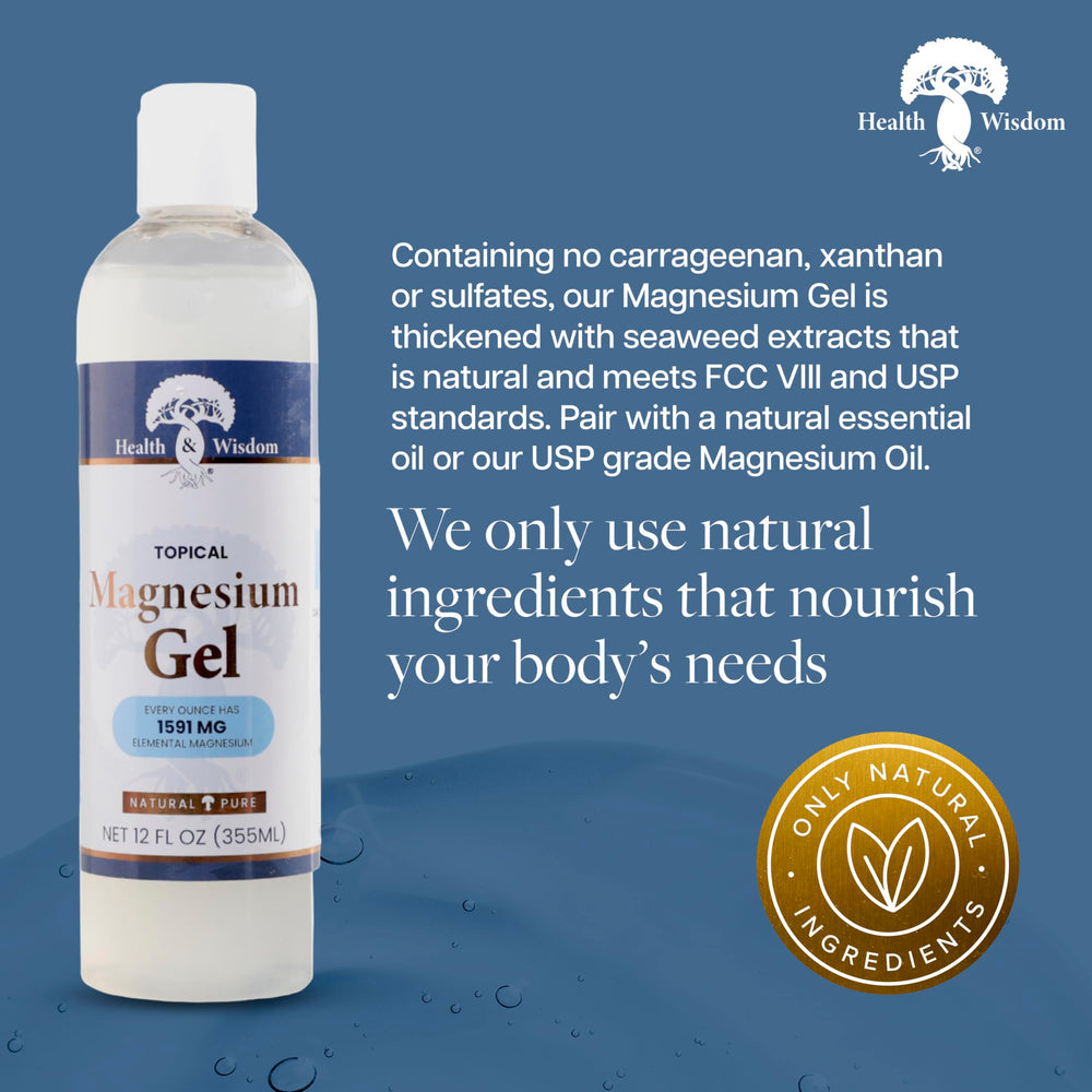 Peau et cuir chevelu hydratés par Health and Wisdom magnésium pur algue