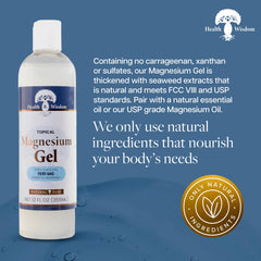Peau et cuir chevelu hydratés par Health and Wisdom magnésium pur algue
