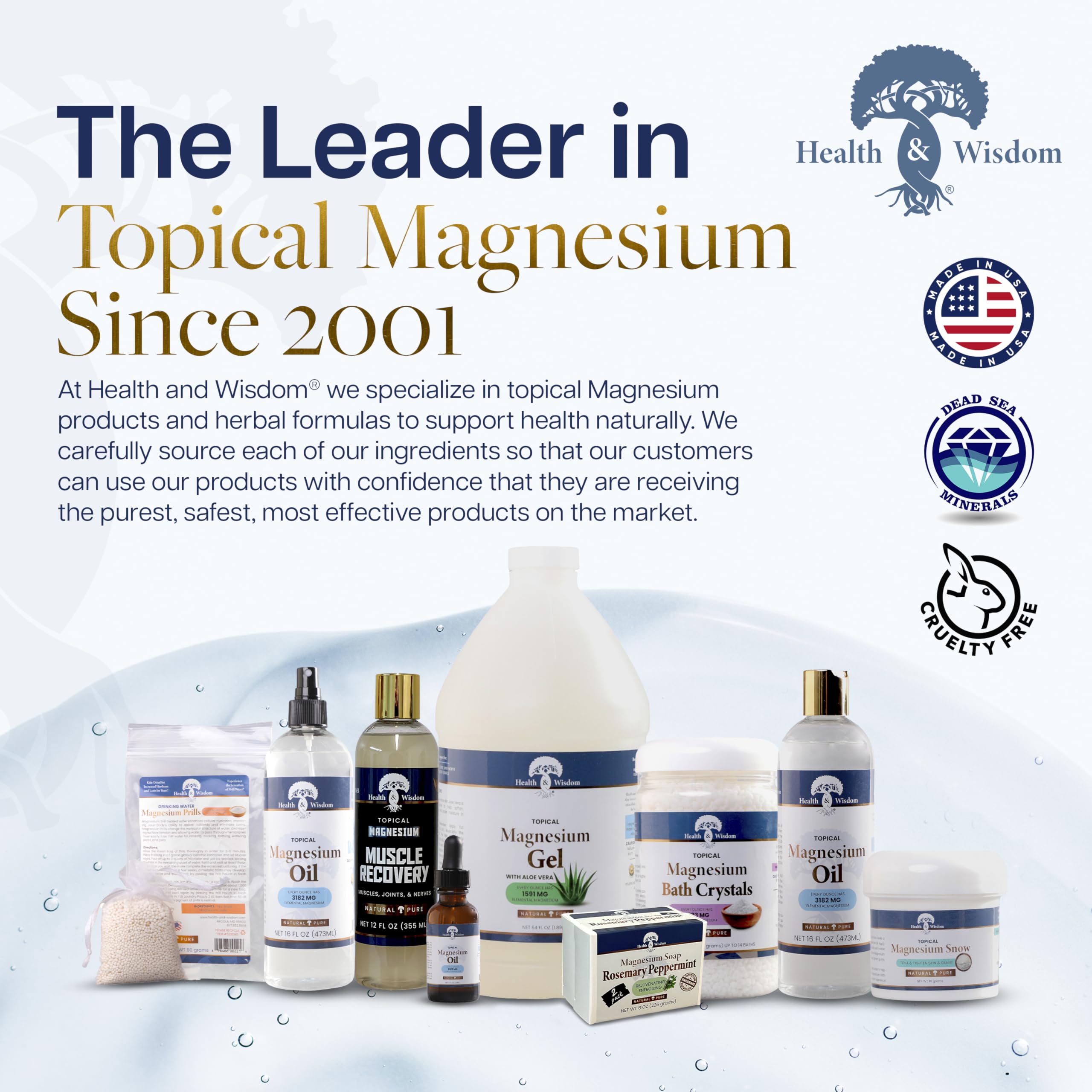Routine bien-être quotidienne avec Health and Wisdom magnésium pur sans additifs