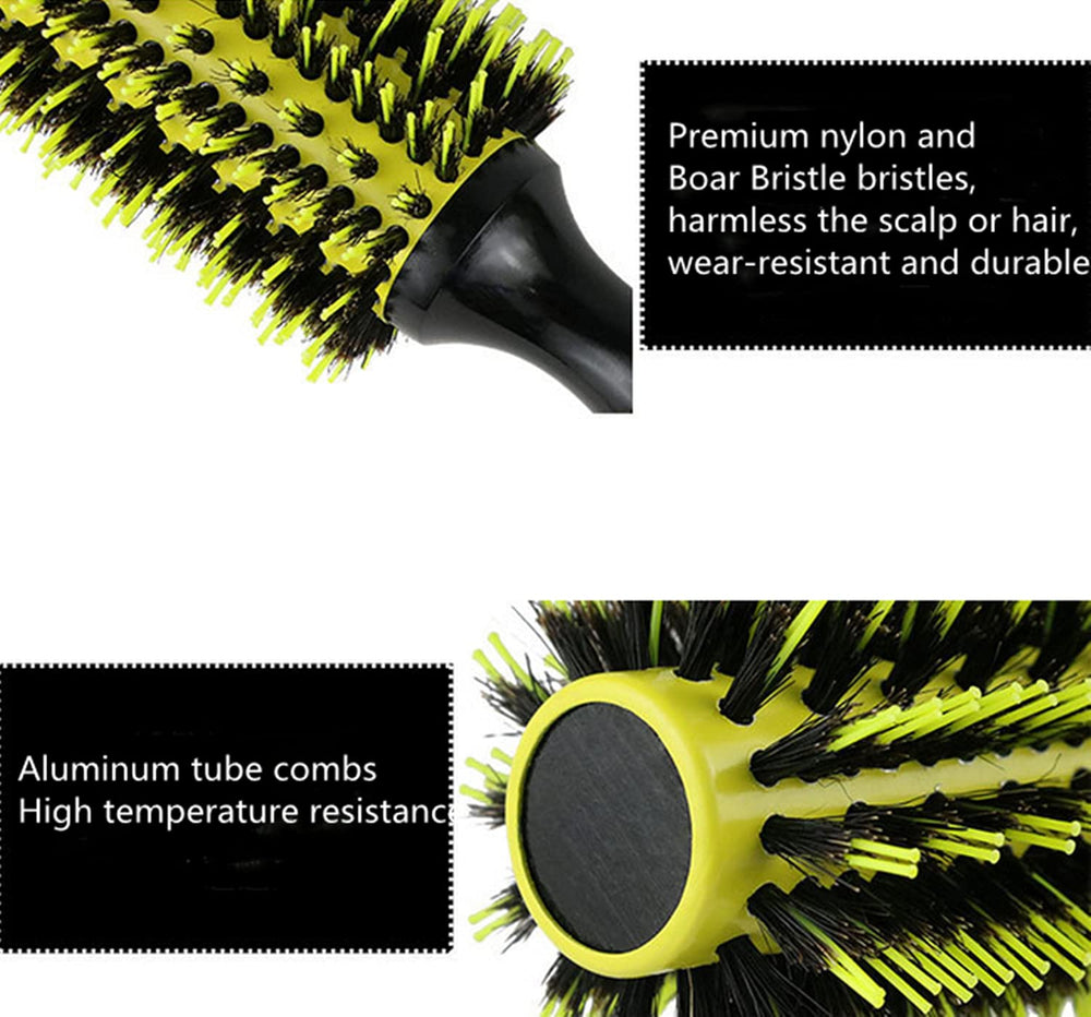Healthcom brosse round 35mm, parfaite pour longueurs moyennes et démêlage.