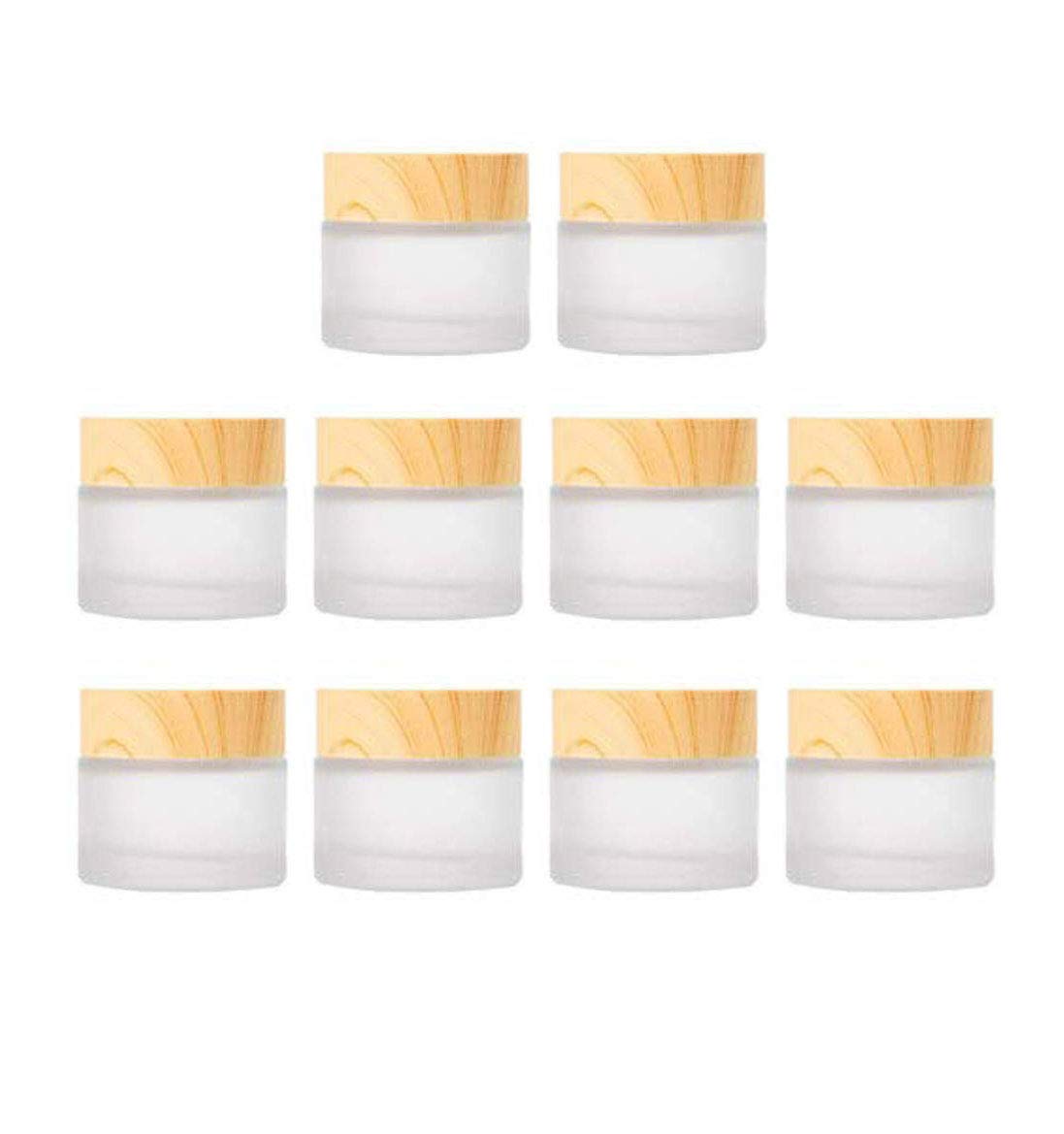 Healthcom lot de pots en verre dépoli 5 g, bouchon bois, rangement facile.