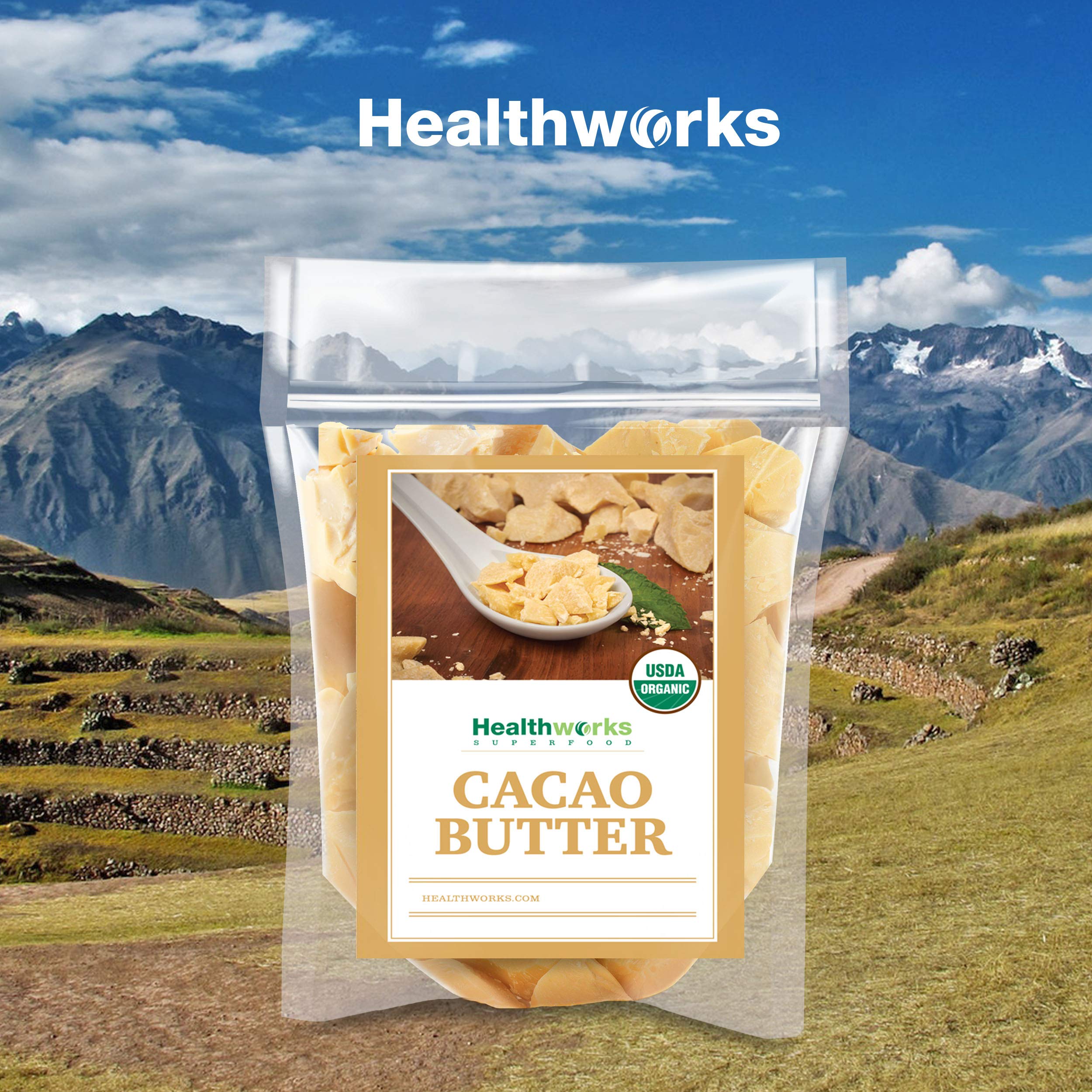 Healthworks Beurre de cacao - riche en antioxydants et acides gras sains pour cuisine et soin