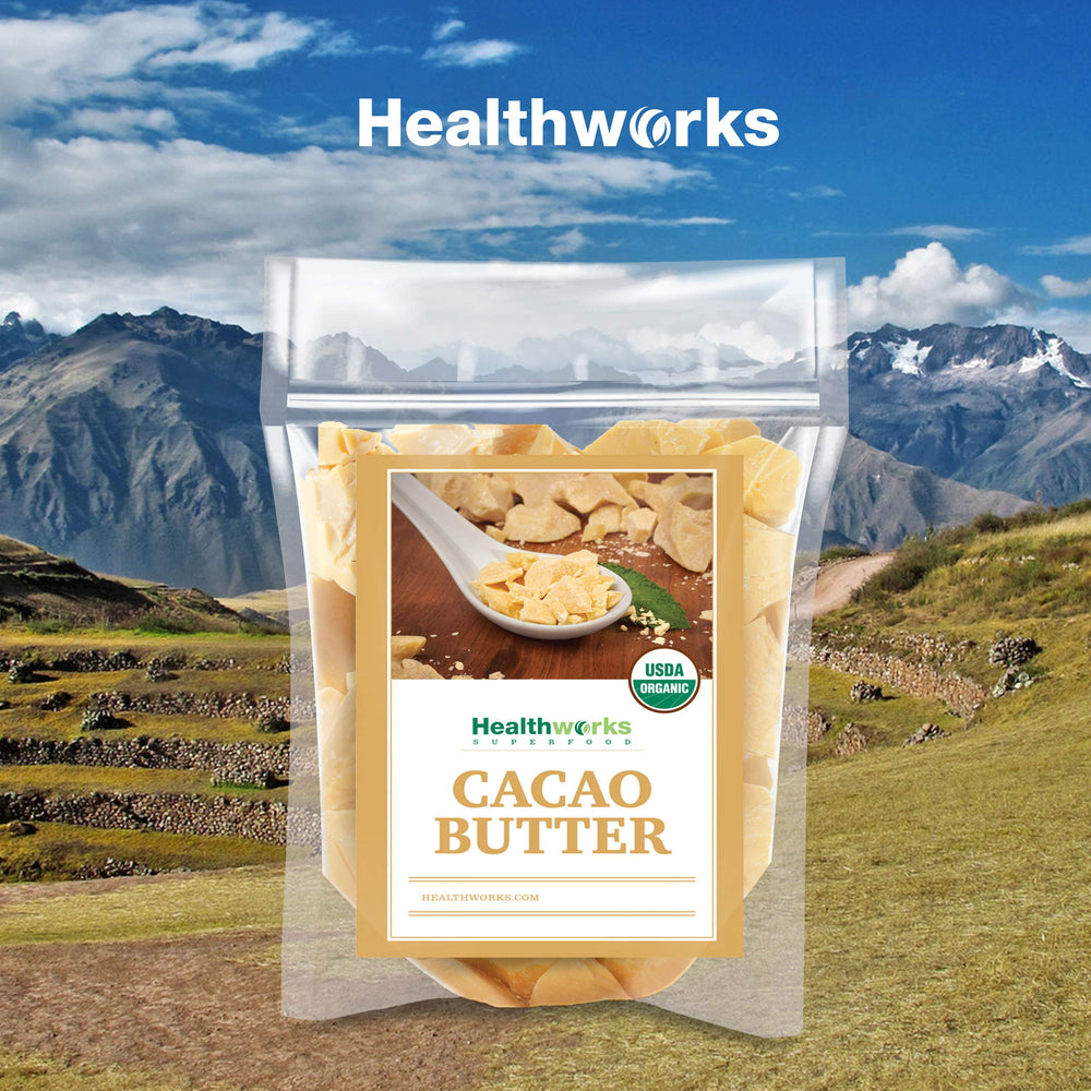 Healthworks Beurre de cacao - riche en antioxydants et acides gras sains pour cuisine et soin