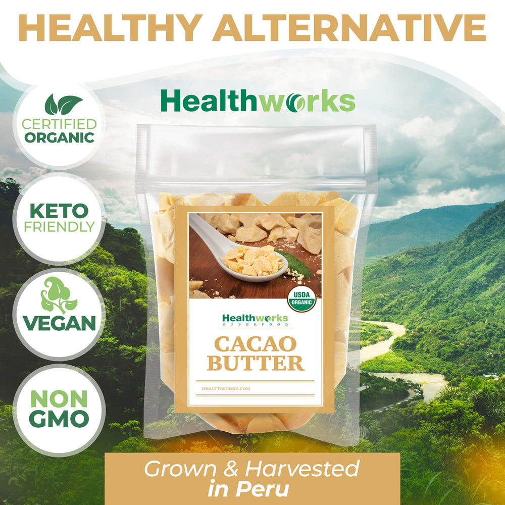 Healthwinds Beurre de cacao - non déodorisée, conserve les qualités naturelles du cacao