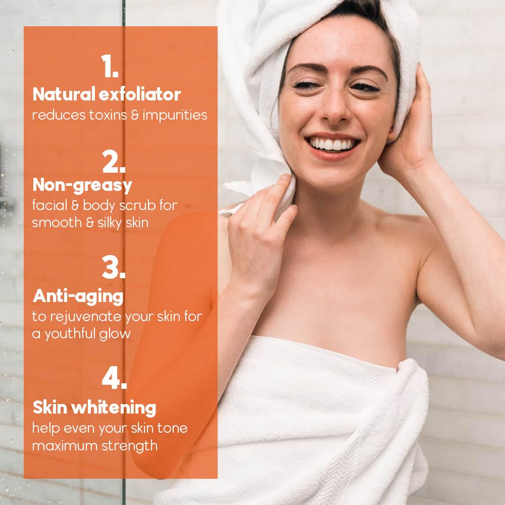 Peau plus douce après gommage Healthy Radiance – texture et luminosité améliorées.