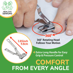 Healthy Seniors lame inox extra-large pour ongles épais sans effort.