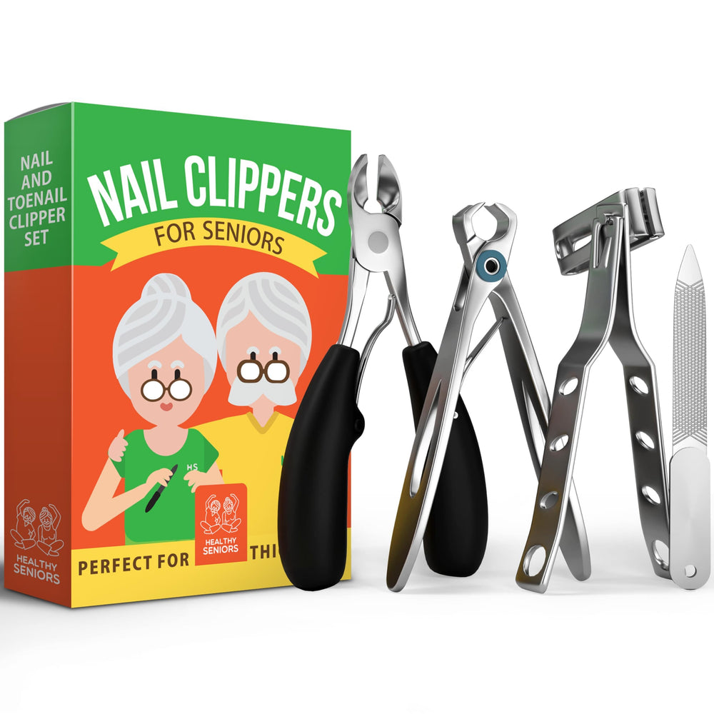 Healthy Seniors coupe-ongles professionnel avec tête rotative 360 pour un accès facile.