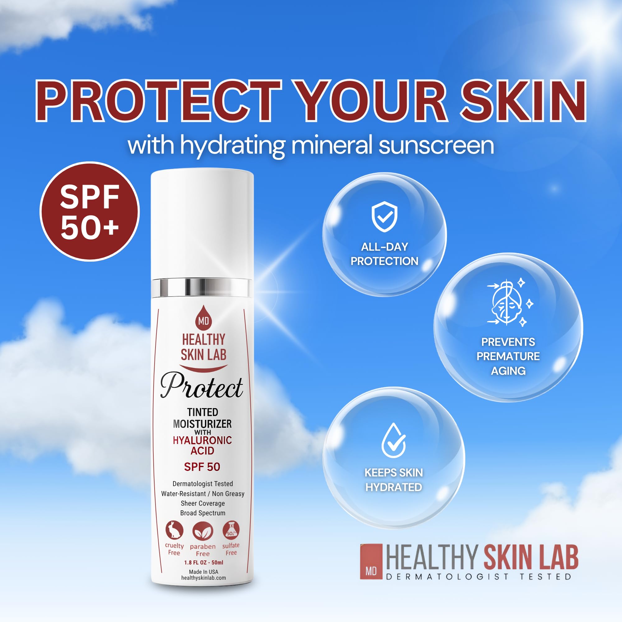 Healthy Skin Lab Protect: formule non comédogène adaptée aux peaux sensibles.