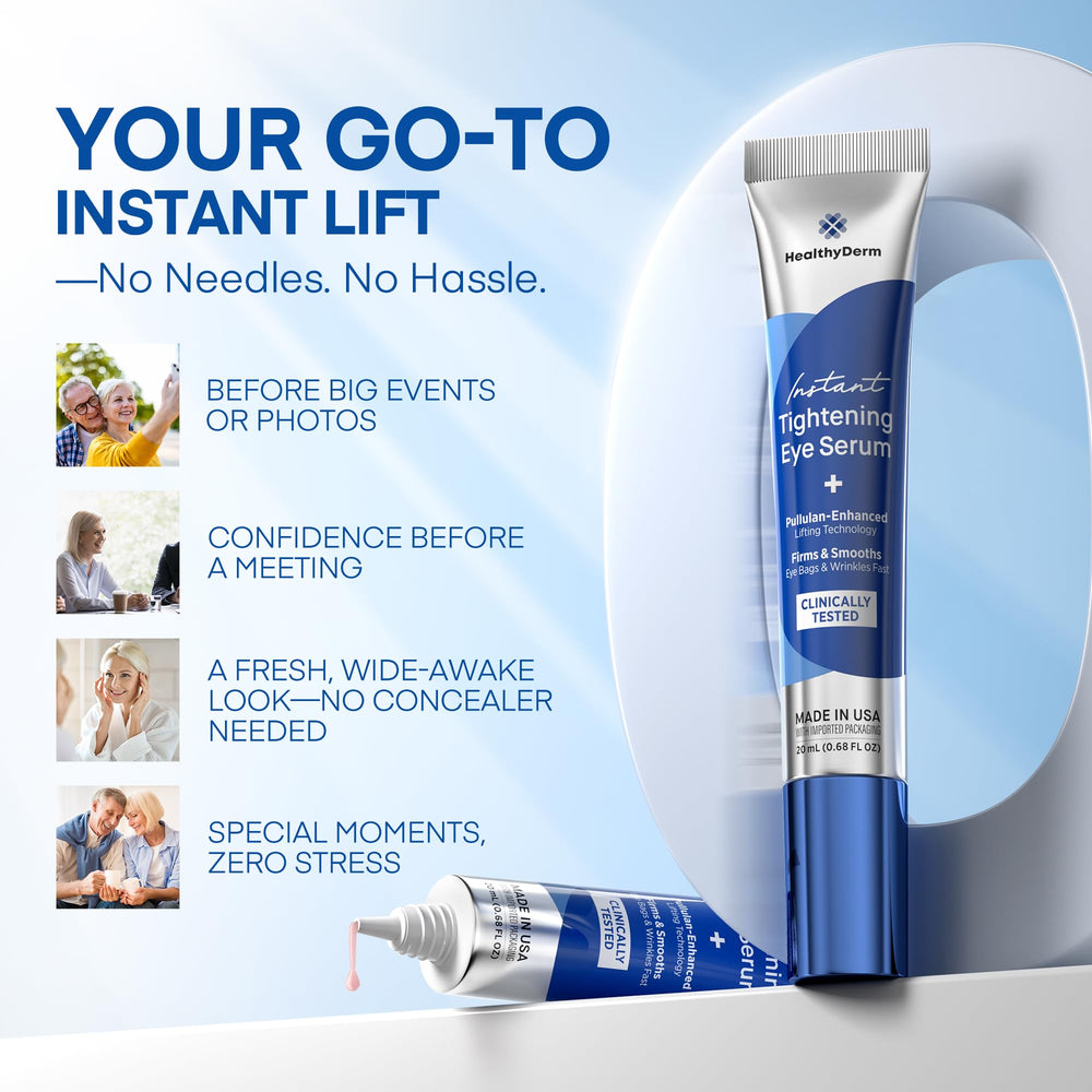 HealthyDerm Sérum Lift Regard – Étui portable pratique en voyage