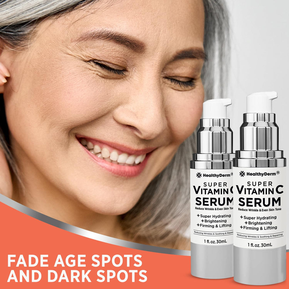 HealthyDerm sérum vitamine C avec acide hyaluronique hydrate en profondeur.