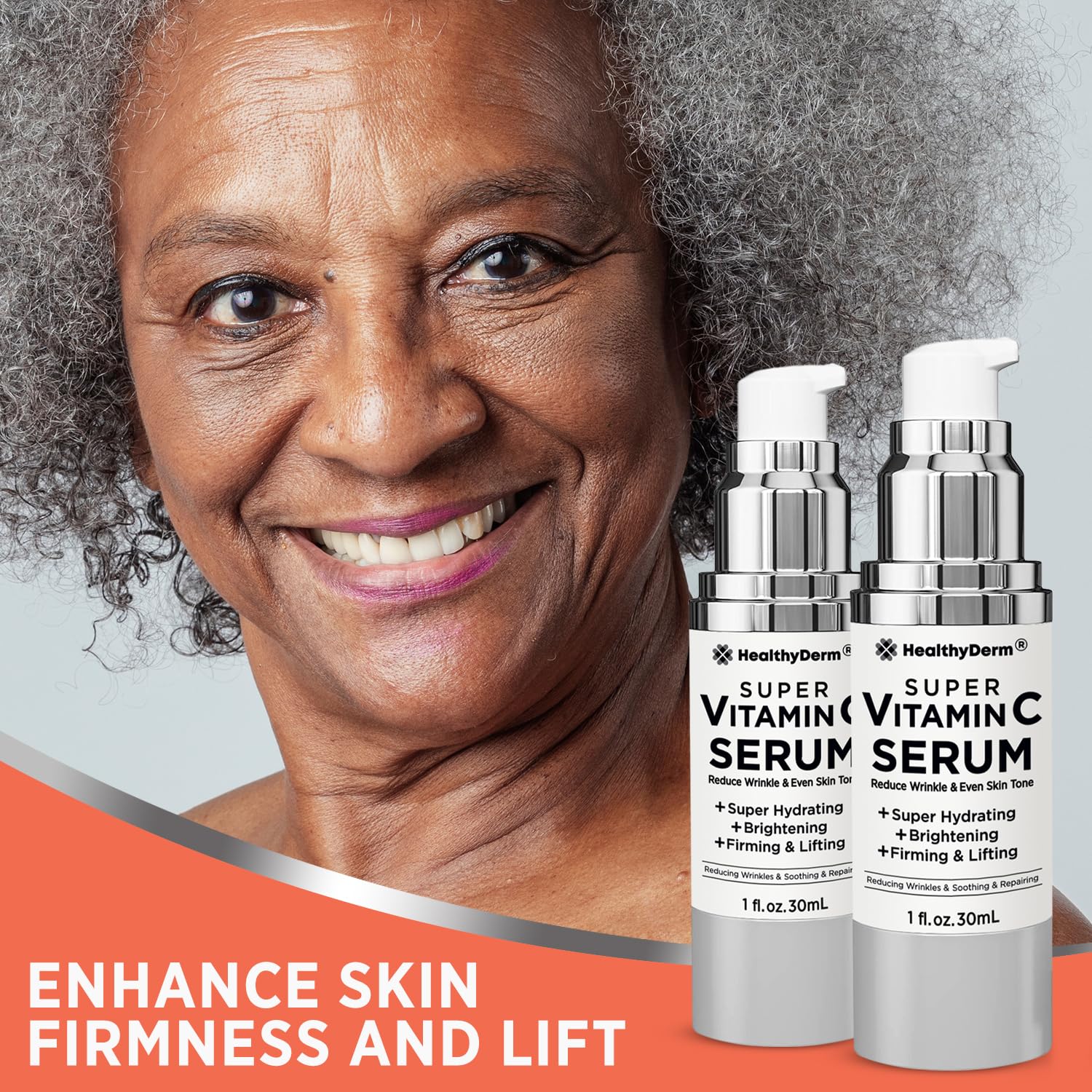 HealthyDerm sérum vitamine C éclaire le teint et uniformise la peau.