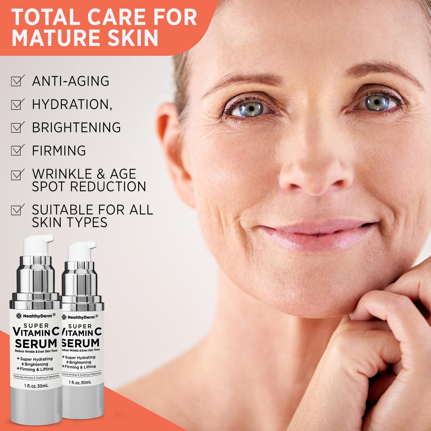 HealthyDerm sérum vitamine C et niacinamide soutiennent la barrière cutanée.