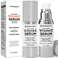HealthyDerm sérum vitamine C visage lissant pour peau douce et repulpée.