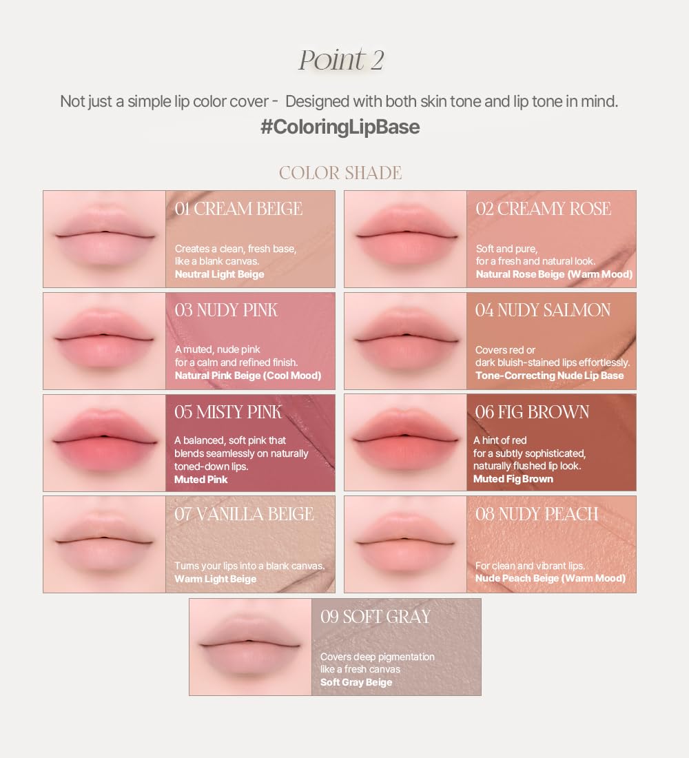 Heart Percent Dote On Mood All Cover Lip Base, adhérence lisse et durable sans paquets.