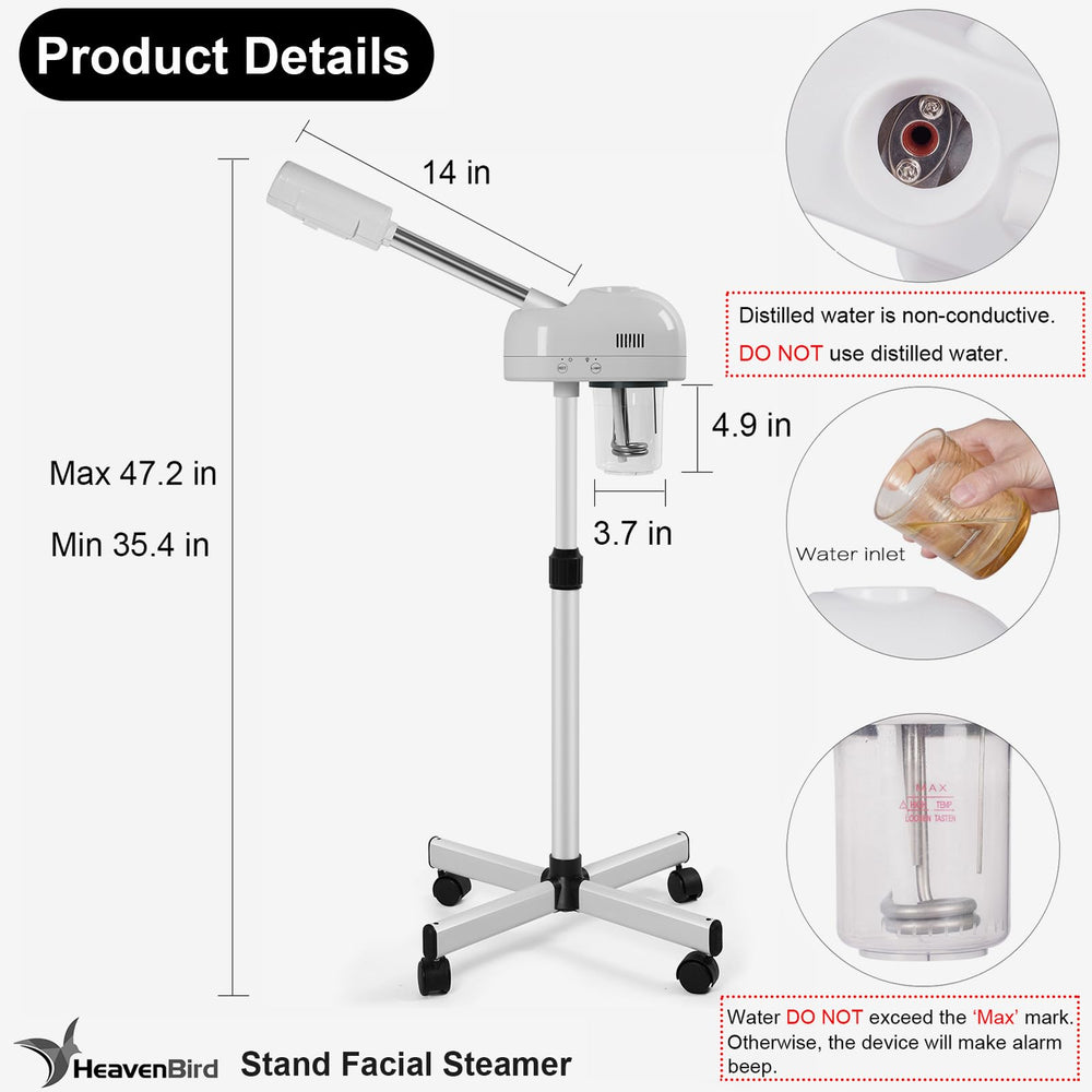 HeavenBird embout vapeur rotation 360, positionnement précis pour des soins personnalisés.