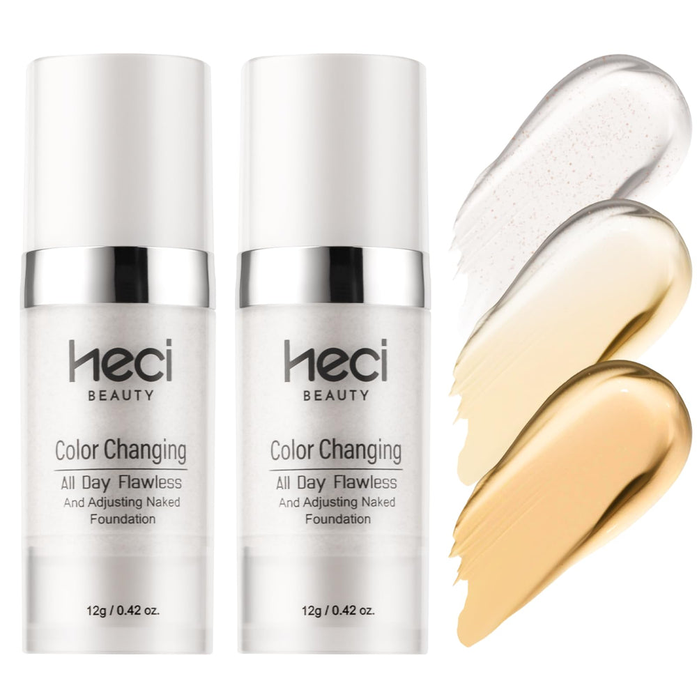 HECI BEAUTY emballage du fond de teint changeant, pratique pour le transport.
