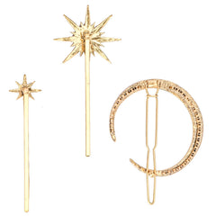 Barrette Hedume Étoiles grandes strass, brillance festive