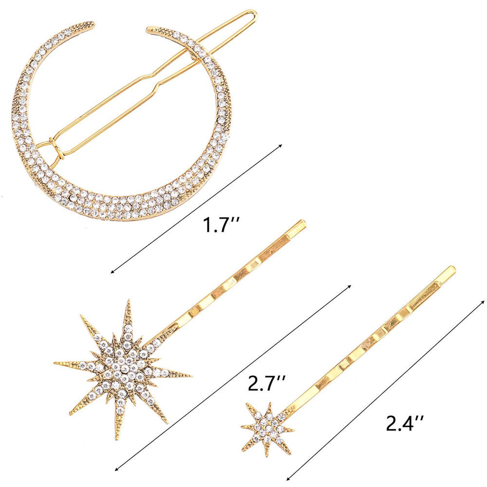 Barrette Hedume Lune et Étoile en strass, détail chic durable