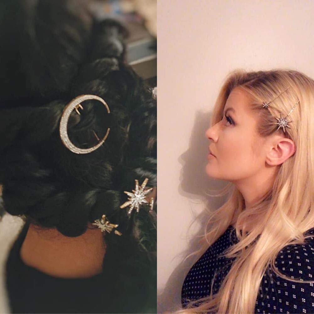 Barrette Hedume Style vintage lune, finition élégante