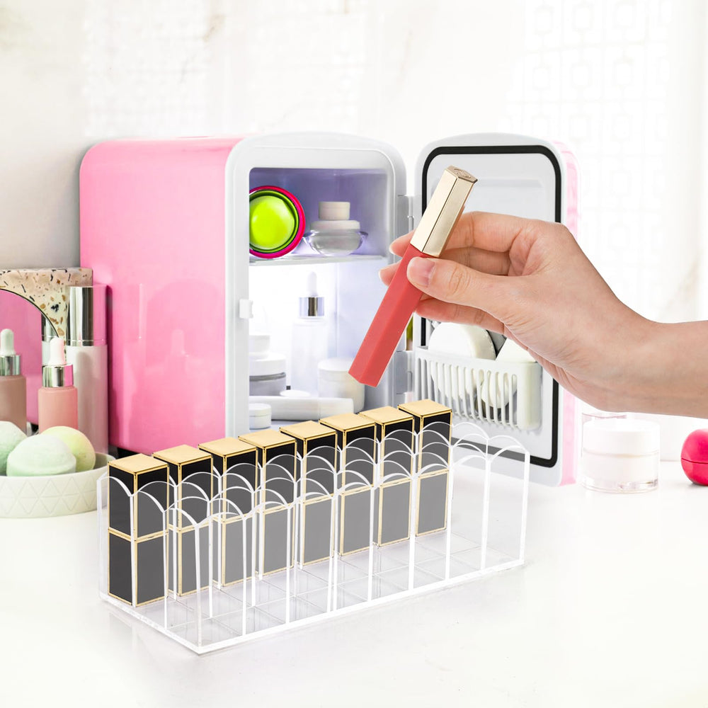 Organisation maquillage Hedume transparente et durable, idéale sur bureau ou commode.