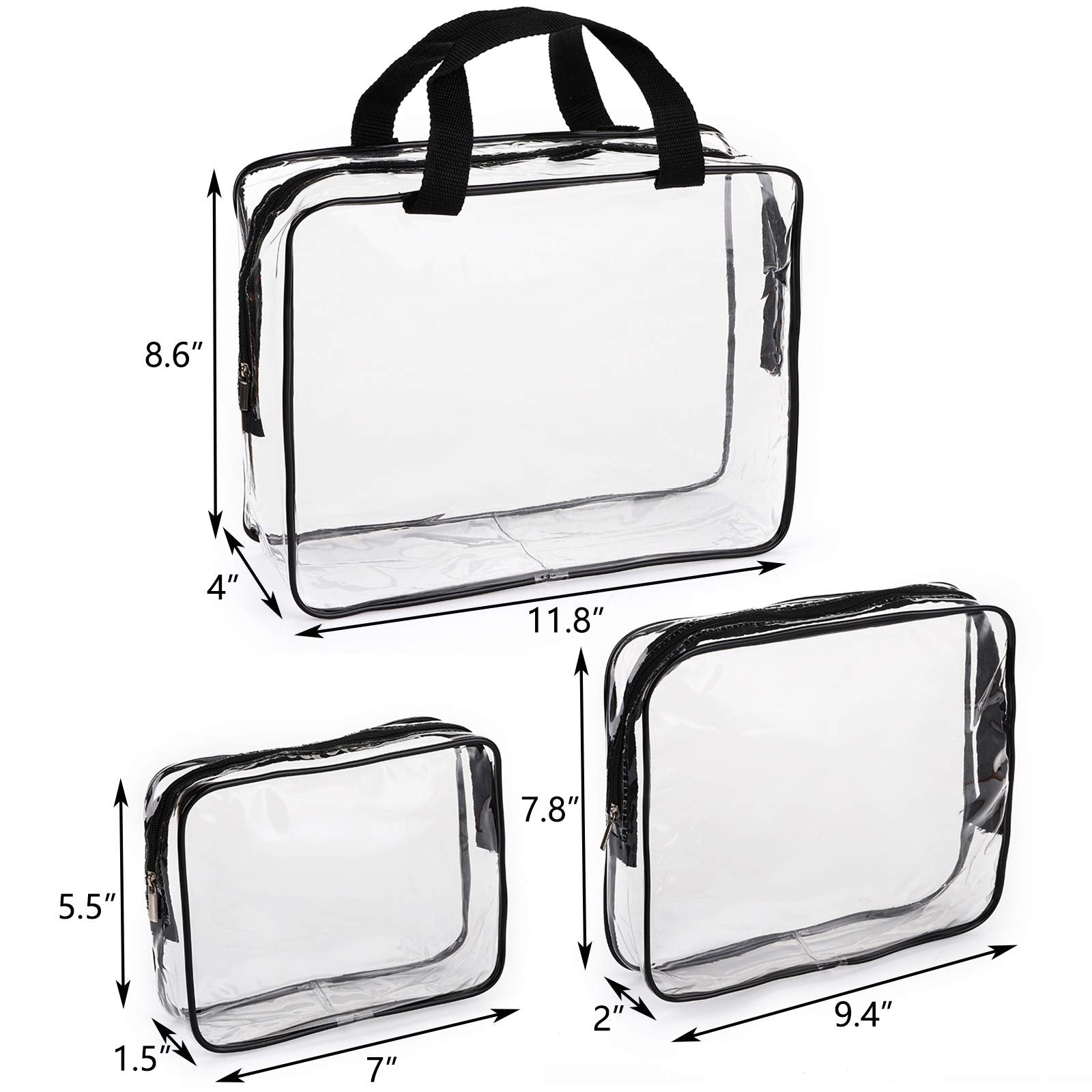 Hedume petites pochettes translucides, espaces compacts pour accessoires.