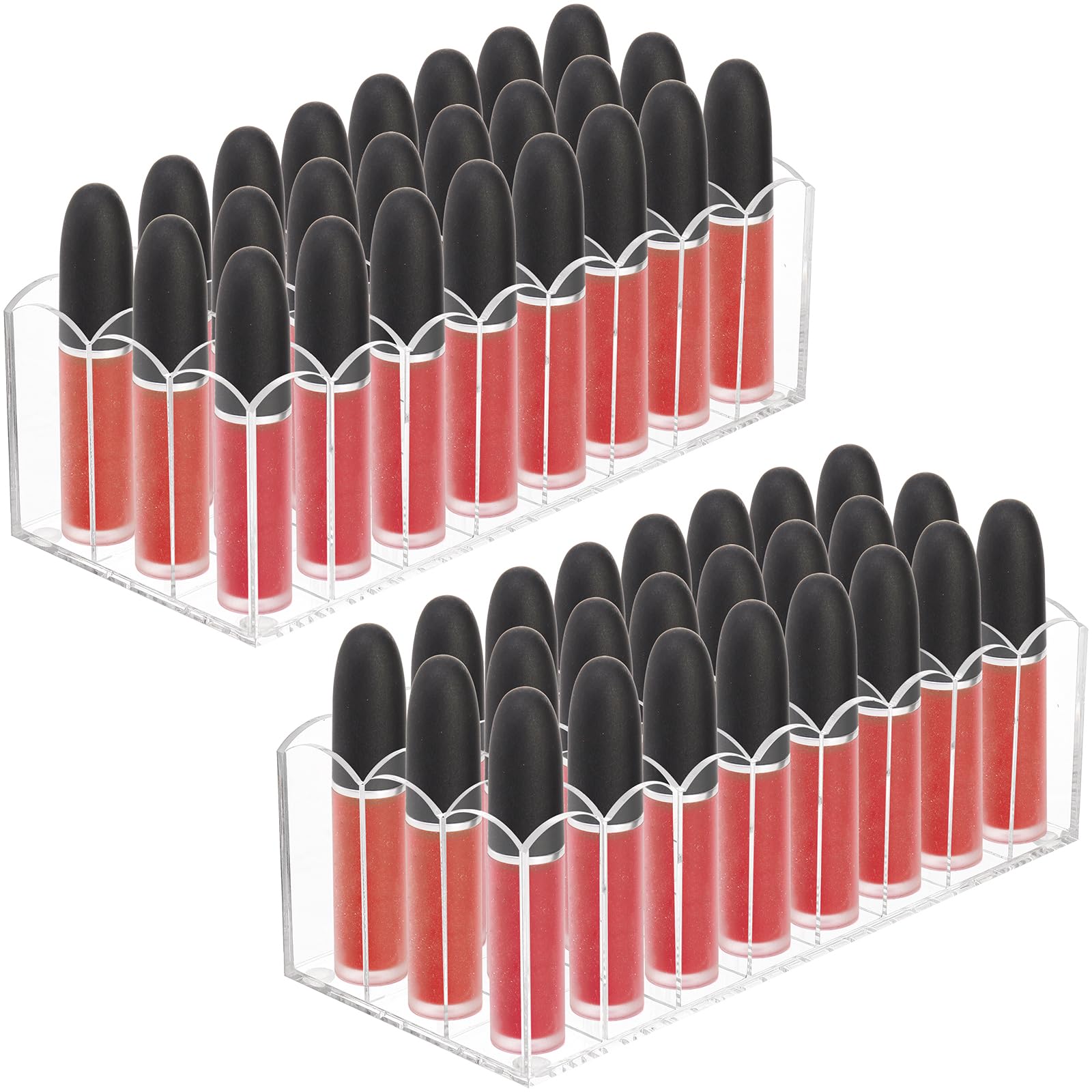 Hedume porte-gloss en acrylique avec 24 emplacements pour brillants à lèvres, rangement clair.