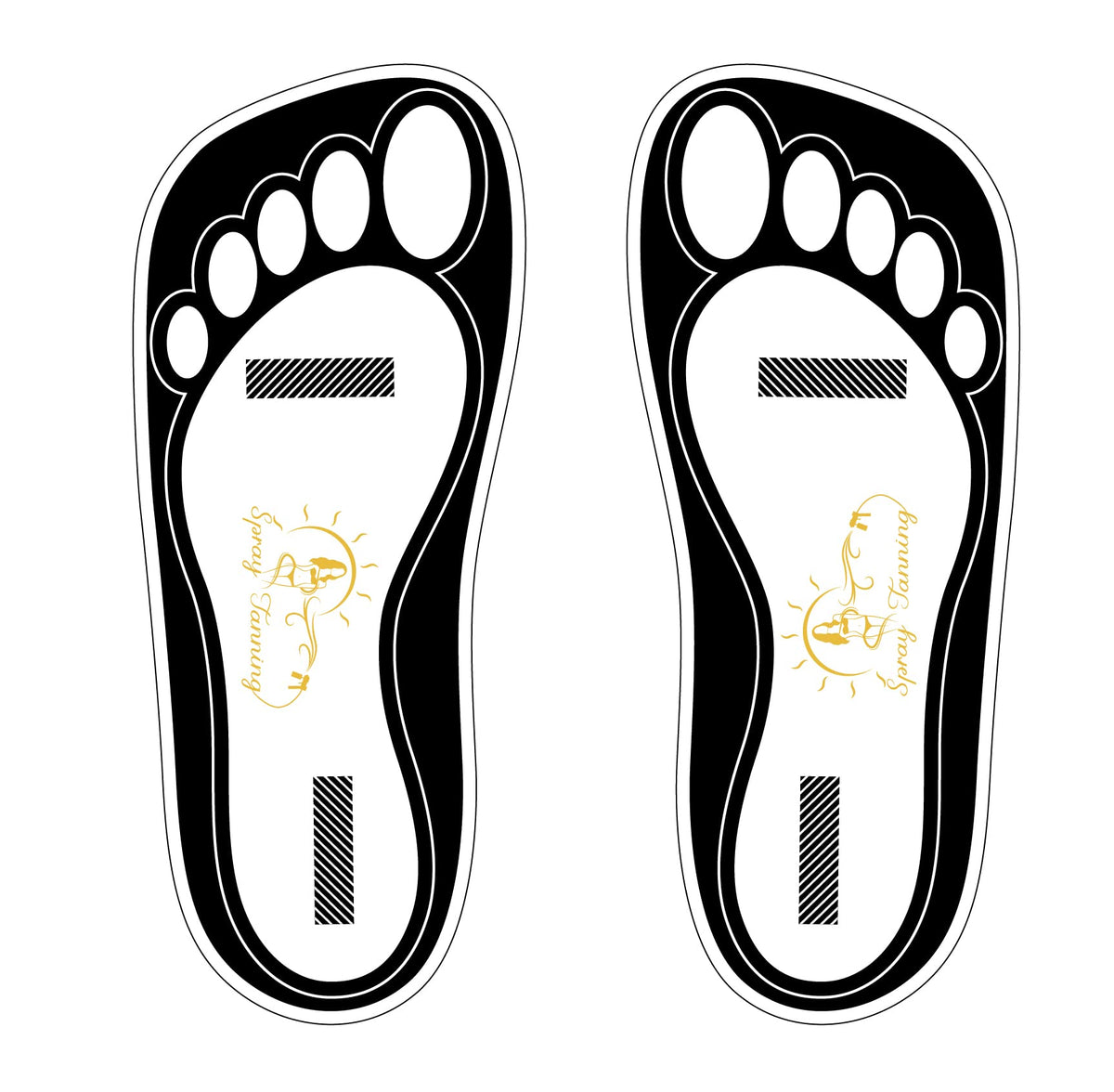 HeeStar semelles-pieds-tan-noirs emballage: protection hygiénique des pieds pendant le bronzage.