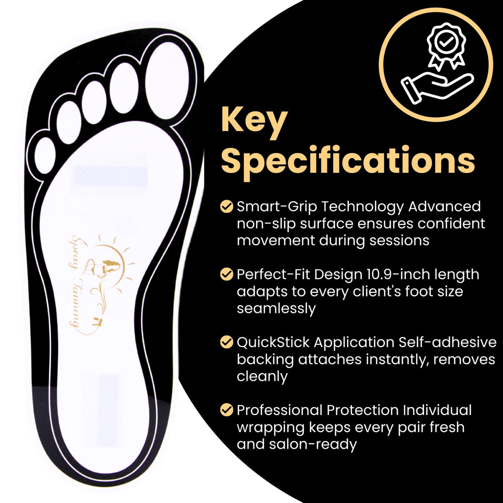 HeeStar semelles-pieds-tan-noirs confort et stabilité pendant l'application.