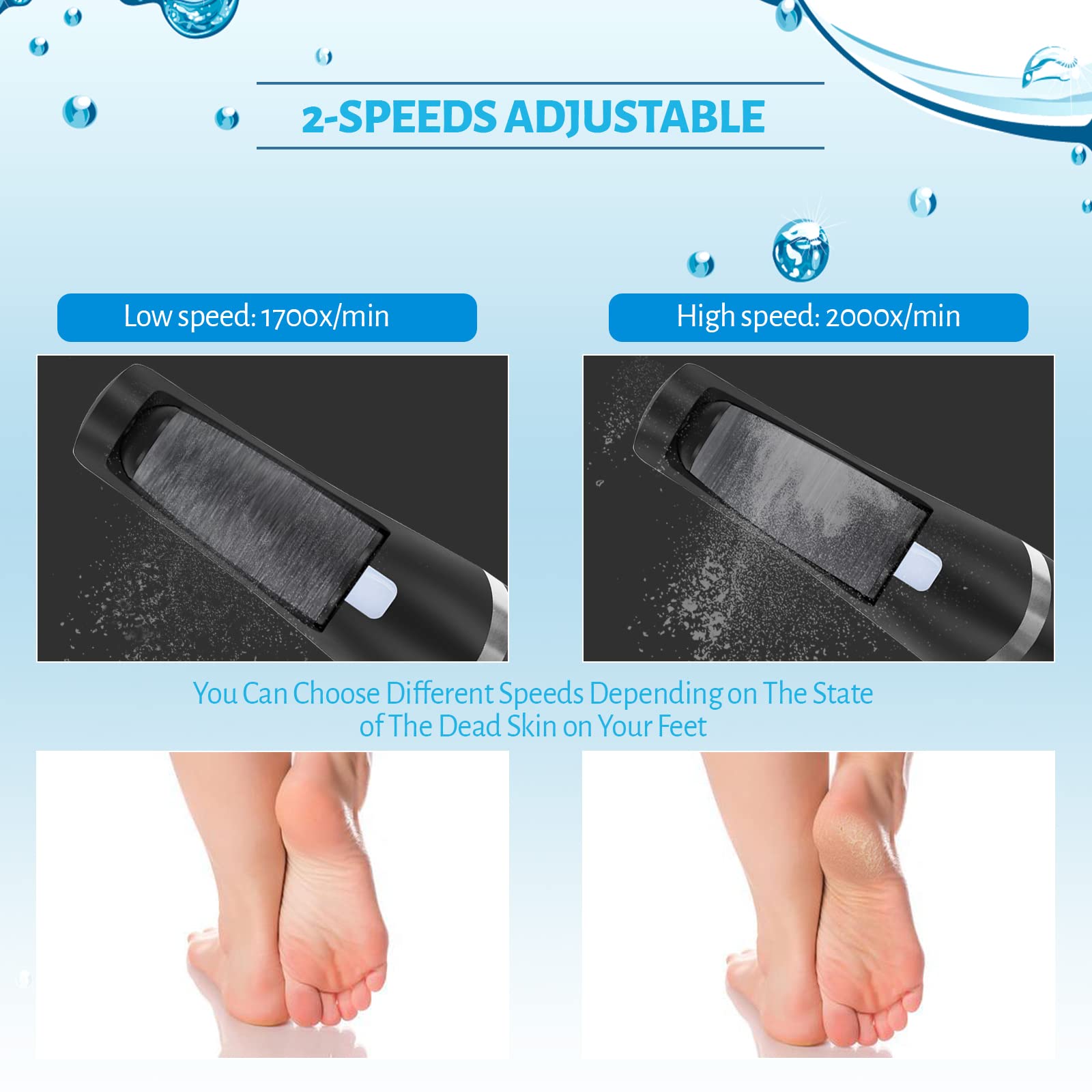 Quatre têtes de meulage quartz pour différents niveaux d abrasion.