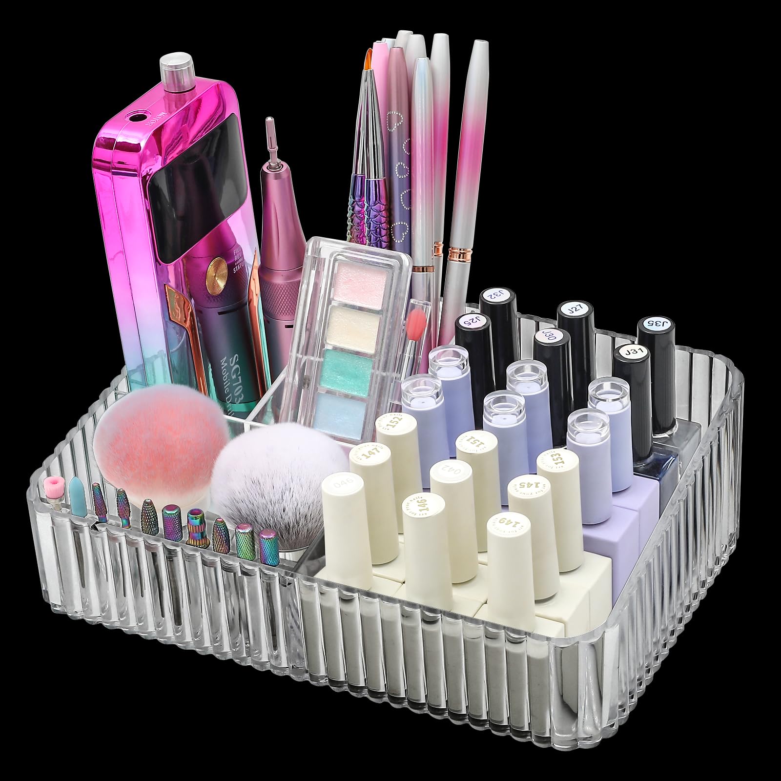 heemeei boîte transparente pour embouts perceuse à ongles, visibilité rapide des outils