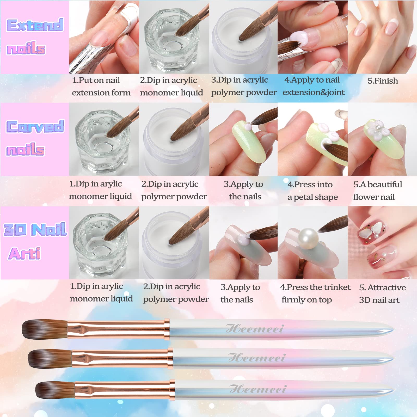 Tête de pinceau ovale crimpée, idéal pour extensions.