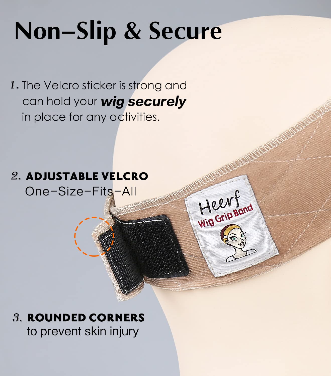 Heerf bande velours durable et facile à nettoyer pour un usage répétitif.