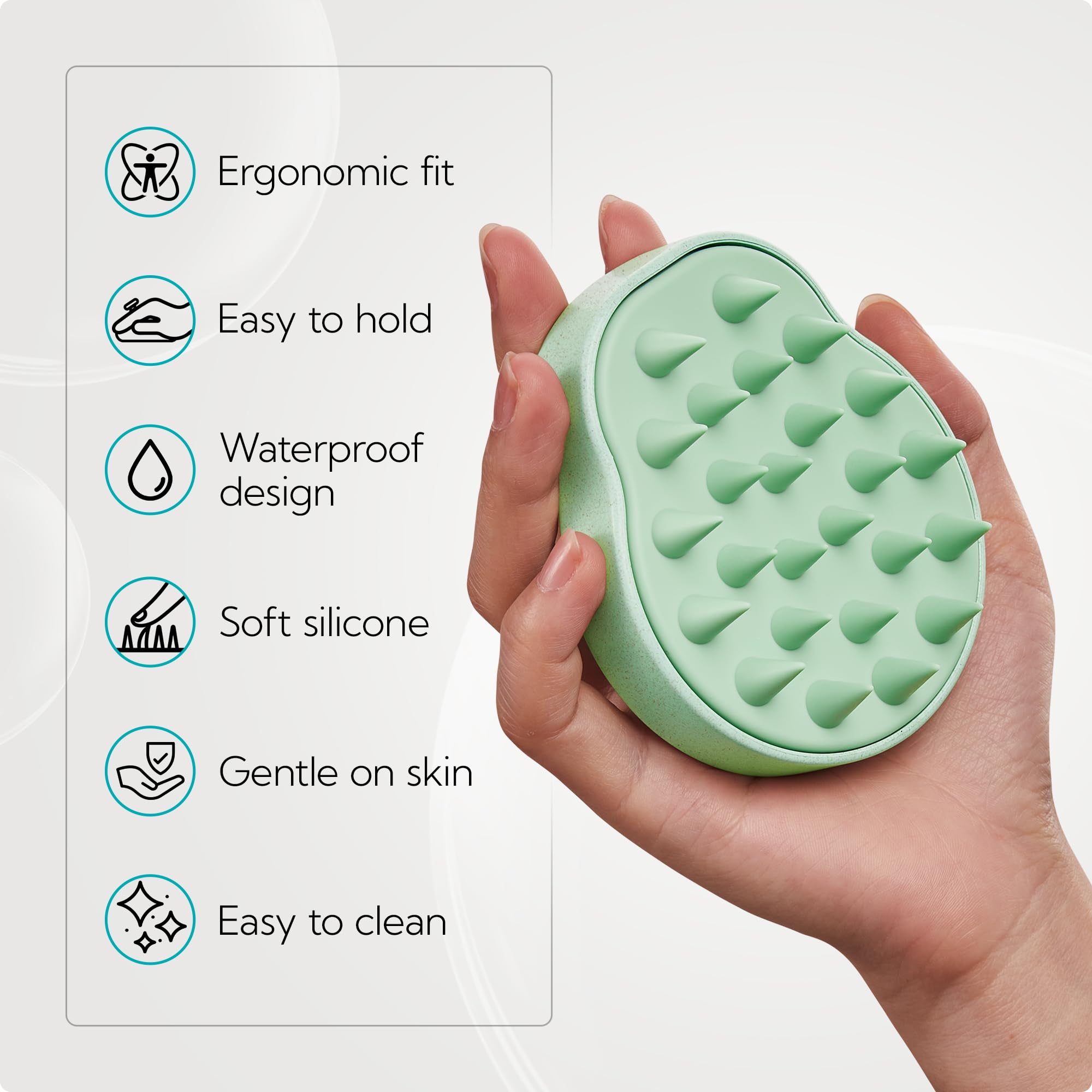 HEETA brosse-cheveux massage vert, exfoliation douce et réduction des nœuds.