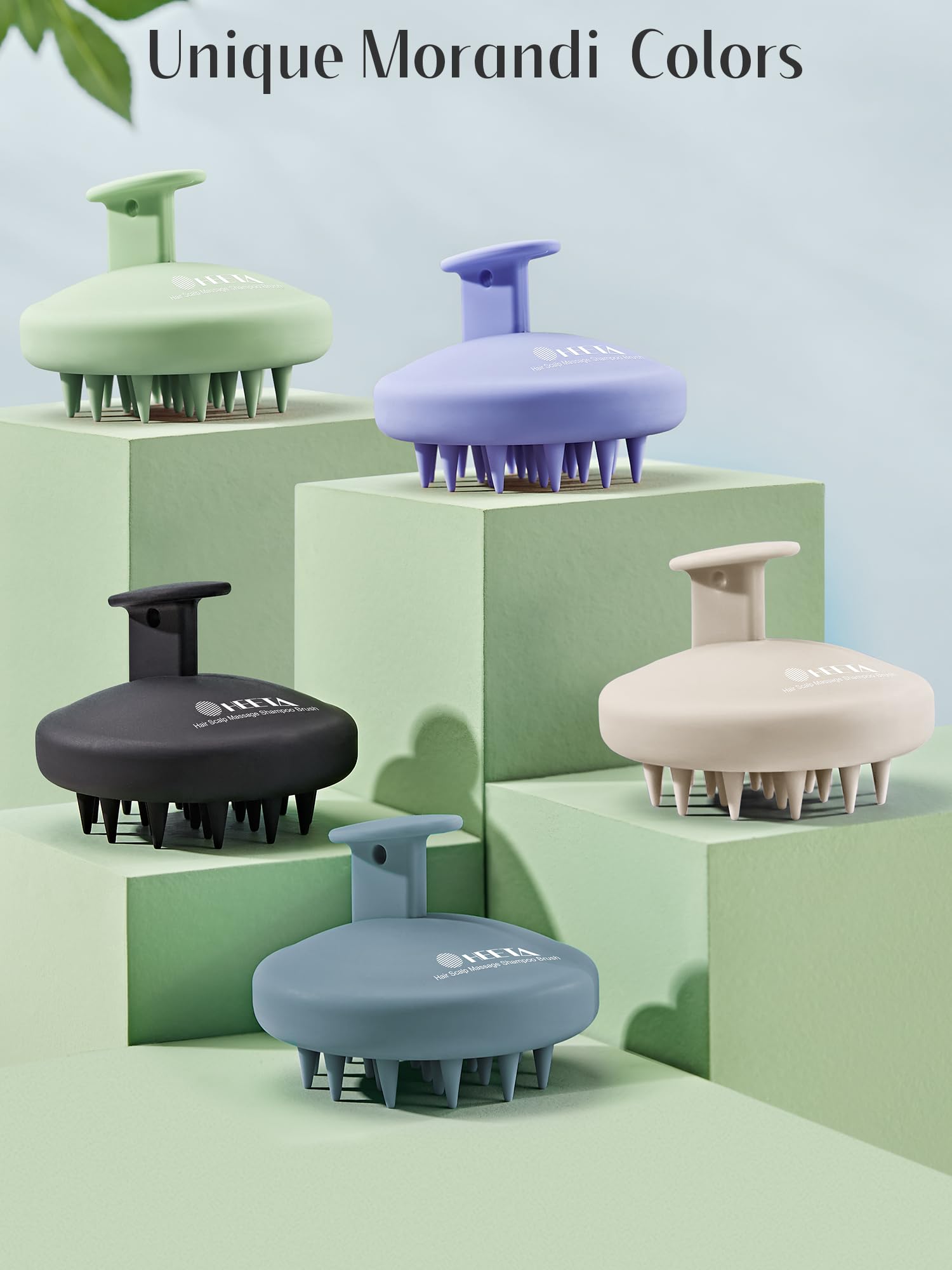 HEETA Brosse à poils silicone doux bleu foncé adaptée à tout type de cheveux