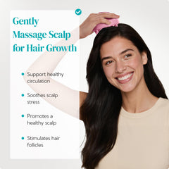 HEETA massageur de cuir chevelu vert, nettoyage en profondeur et distribution homogène du shampoing.