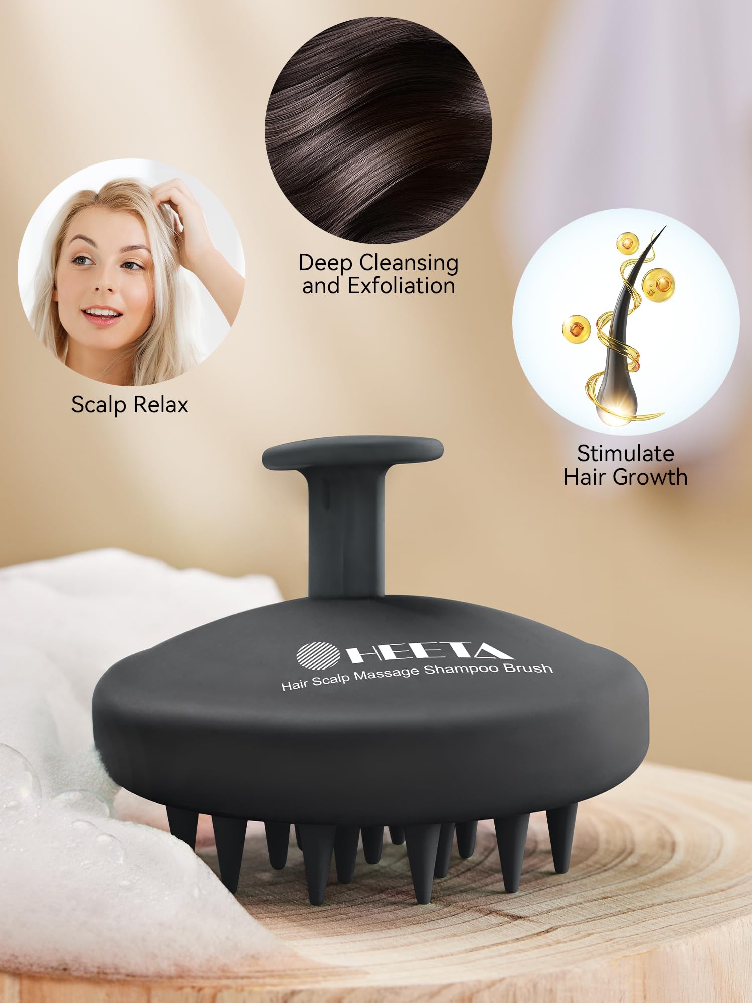 HEETA utilisation douche cheveux humides lavage efficace.