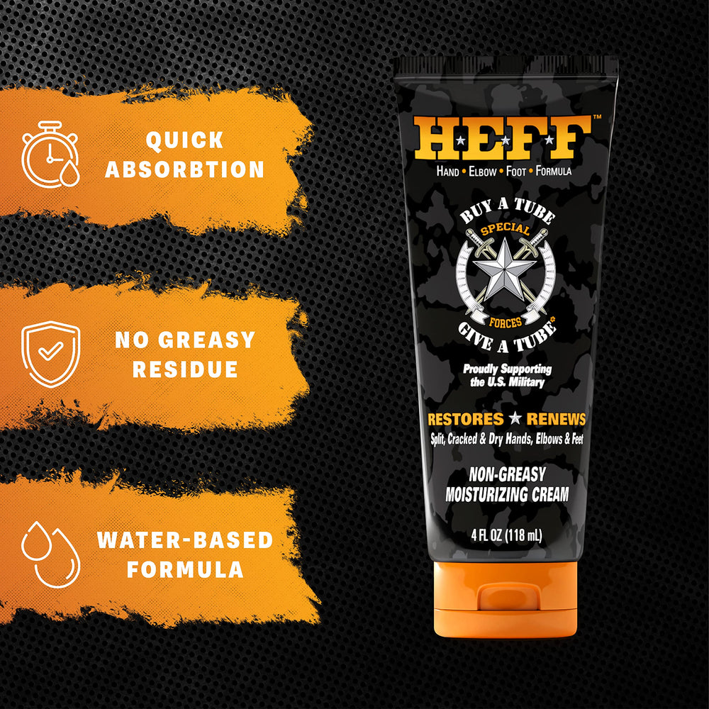 HEFF crème pieds peaux sèches, hydratation ciblée.