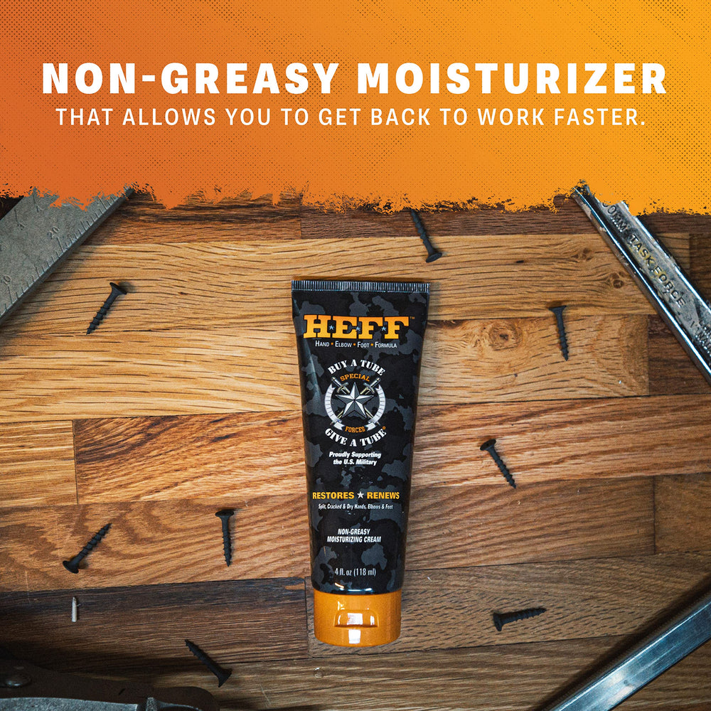 HEFF tube 4oz, format portable pour hydrater mains et pieds.